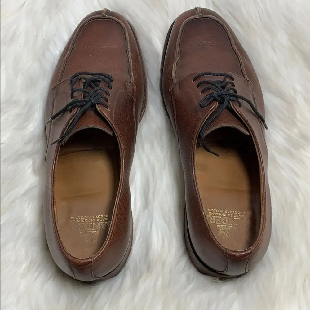 Sanders Tan Leather Lace Up Oxfords Size 8‎